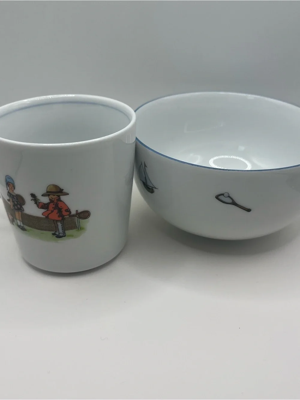 Vintage Pier 1 Ceramic Child's Dish Set Germany Cup Saucer